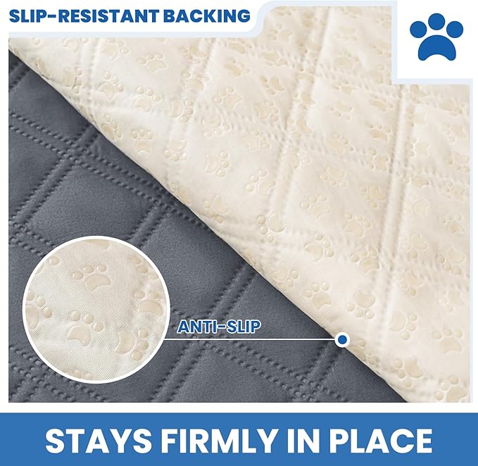CYCMACO Waterproof Dog Bed Cover, Non-Slip Dog Blanket for Couch, Couch Covers for Dogs Washable, Pet Blanket for Furniture, Pet Bed Mat for Sofa, Car, Pet Supplies (82x102 Inch, Dark Grey)