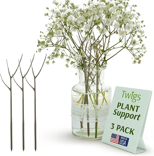 Plant Support Stakes for Indoor & Outdoor Use, Durable Trellis Alternative for Climbing & Potted Plants, Houseplant Stem Holder Structures - Moonstone, 3 Pack, 22" L, Original