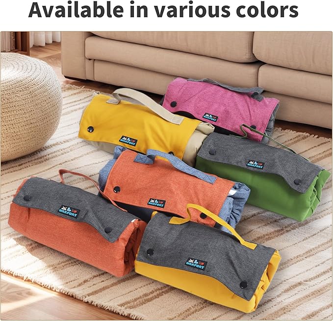 Outdoor Foldable Dog Mat Durable Teflon-Coated Oxford Material Waterproof Thin Dog pad Travel-Friendly Machine Washable Design for Camping/Car (Blue, Large (51.2 * 36.6 * 2 in))