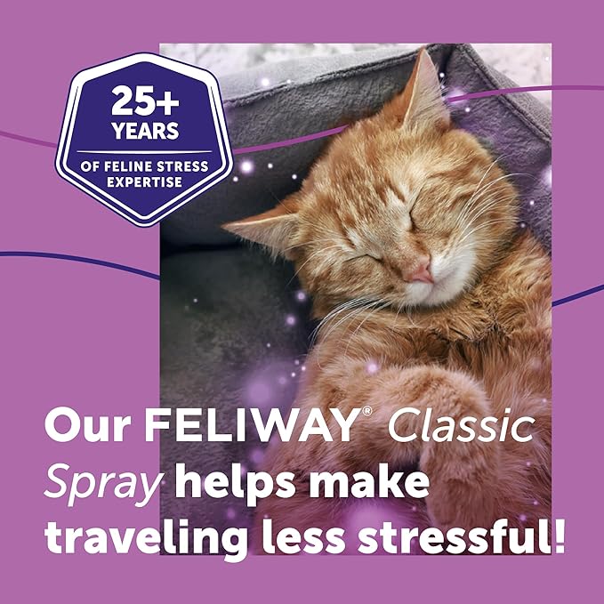 FELIWAY® Classic Cat Calming Spray, 60ml - Comforts Cats at Home and On the Go and Helps to Calm During Travel