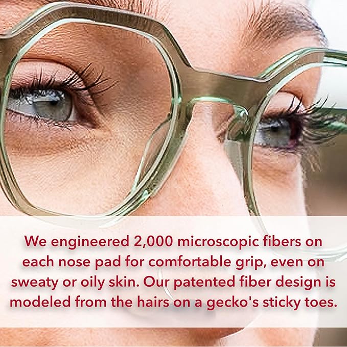 Setex Gecko Grip 1.8mm Thick Anti Slip Eyeglass Nose Pads, (5 Black Pair) USA Made, 2500 Innovative Microstructured Fibers per Nose Pad, 1.8mm x 7mm x 16mm