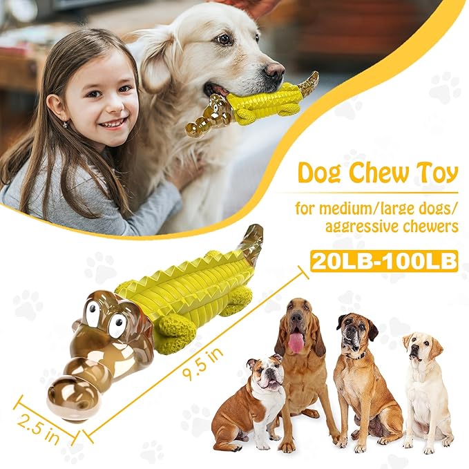 Jeefome Indestructible Dog Chew Toys for Aggressive Chewers - Boredom and Stimulating Dog Toys for Small/Medium/Large Breed for Teeth Cleaning and Training