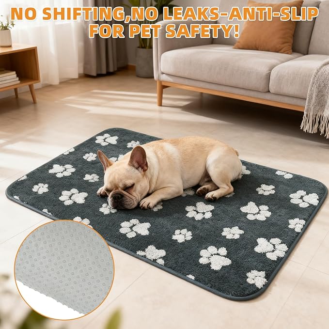 KOOLTAIL Washable Pee Pads for Dogs, 2 Pack Super Absorbent & Ultra Soft Warm Plush Puppy Potty Training Pads, Quick Dry & Leakproof Reusable Pet Mats Whelping Pad for Floor,Crate,Couch,24x36in