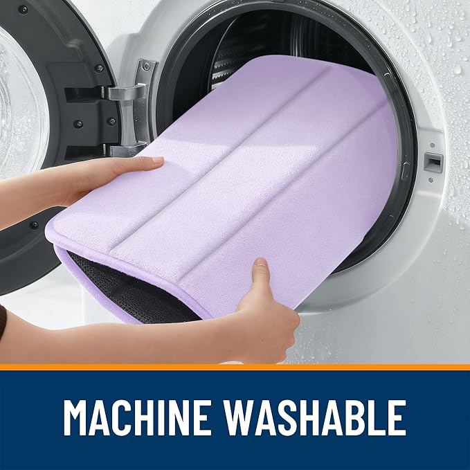 OLANLY Memory Foam Long Bathroom Rugs Runner 47x24, Super Soft Absorbent Bath Mat, Quick Dry, Machine Washable Shower Floor Rugs, Bathmat Carpet, Bathroom Home Decor Accessories, Lavender