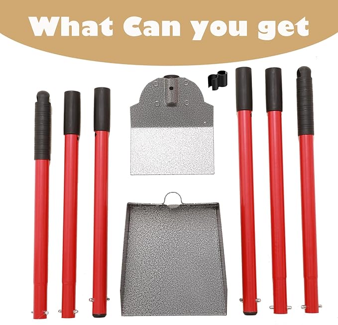 𝗫-𝗧𝗘𝗖𝗢𝗞𝗜𝗧 Pooper Scooper - 𝗗𝘂𝗿𝗮𝗯𝗹𝗲 & 𝗦𝘁𝘂𝗿𝗱𝘆 Spade&Tray Set with Long Handle,Great for Large Small and Multi Dogs,𝗡𝗼 𝗕𝗲𝗻𝗱 𝗗𝗼𝘄𝗻 Easy Cleanup,Use for Yard Grass Gravel Dirt