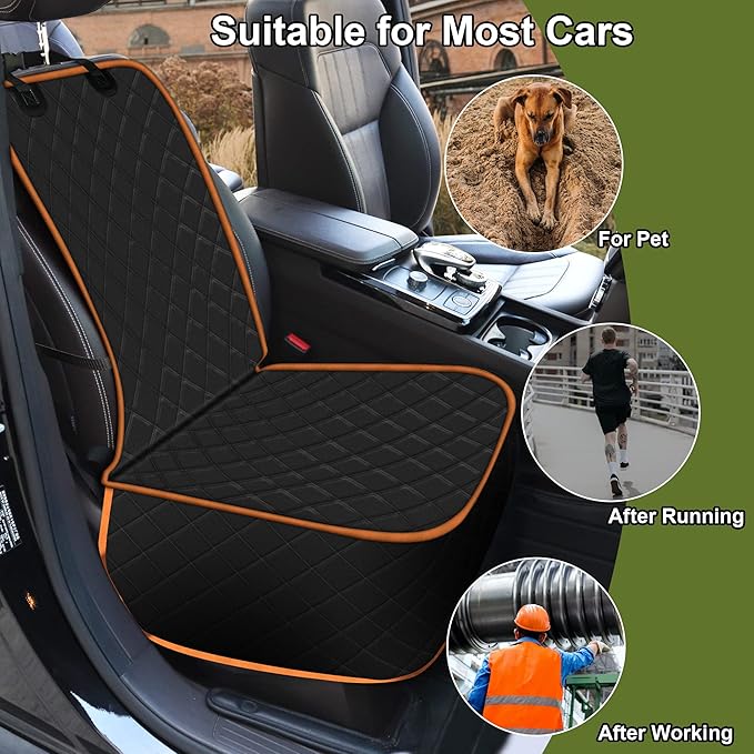 Femuar 2 Packs Car Front Seat Cover for Dogs, Waterproof Pet Car Seat Protector, Nonslip Scratch-Proof Dog Seat Cover for Cars, Trucks & SUVs