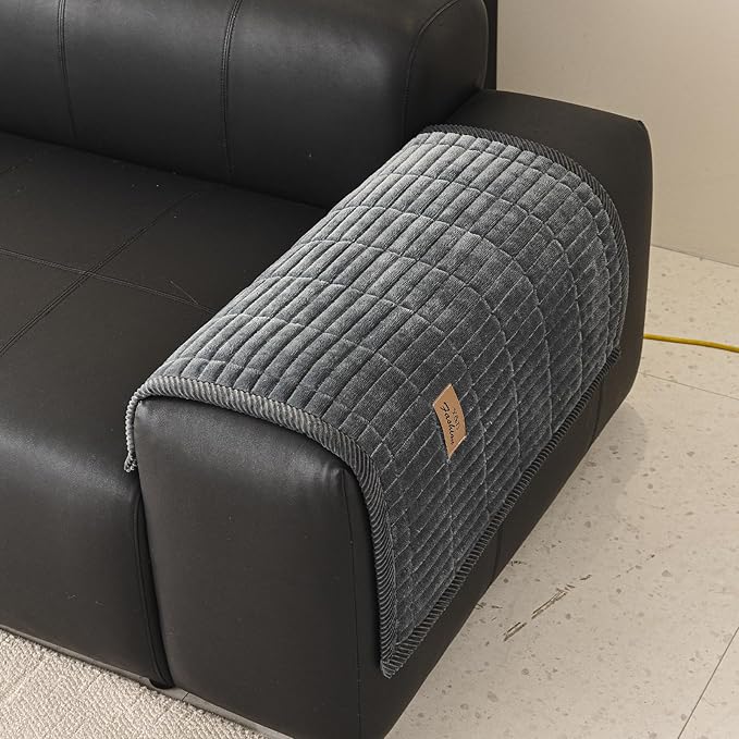 PJLZJFBY Couch Covers for Dogs, Velvet Dog Couch Cover, Pet Couchs Covers for Backrest & Armrest, Couchs Protector for Dogs, Sofa Cover for Pets Washable(1PC,Dark Grey,27.5"×27.5",Single Seater)
