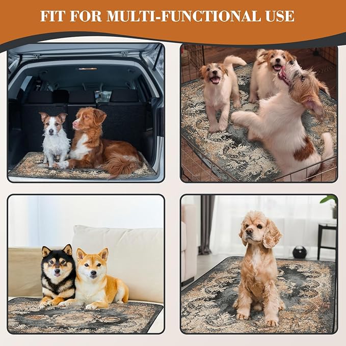 Dogcator Washable Pee Pads for Dogs, Reusable Dog Training Pads. 54''x72'' Super Absorbent Dog Rugs, Non-Slip and Leakproof Washable Pee Mat for Dogs, Large Whelping Pads for Crates and Floors