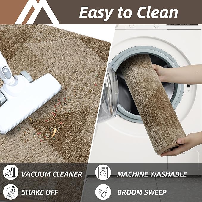 COSY HOMEER Entryway Rugs Doormat 24"x36", Non-Slip Absorbent Polyester, Washable Rugs for Front Door, Dirty Paws & High Traffic Areas, Beige