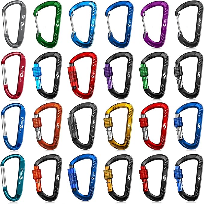 12kN (2697 lbs) Heavy Duty Carabiner Clips, for Securing Pets, Outdoor, Camping, Hiking, Hammock, Dog Leash Harness, Keychains
