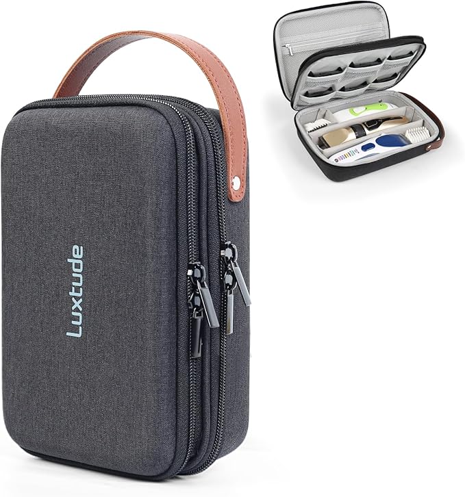Luxtude Hair Clipper Case Travel, Portable Barber Cases, Hard Barbers Bags for Clippers and Supplies, Sturdy Trimmer Bag, Barbers Accessories for Wahl 5Star/Hatteker/Oneisal/Andis Grooming (Case Only)