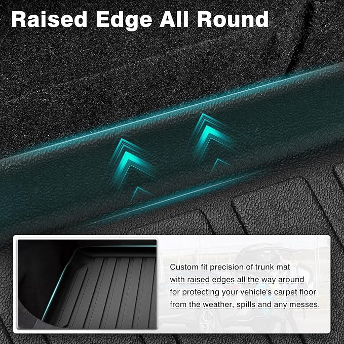 Mixsuper Custom Fit Cargo Liner for 2019-2023 Mazda 3 Hatchback Trunk Liner All Weather Rear Cargo Trunk Mat (Does Not Fit Sedan Models) Black