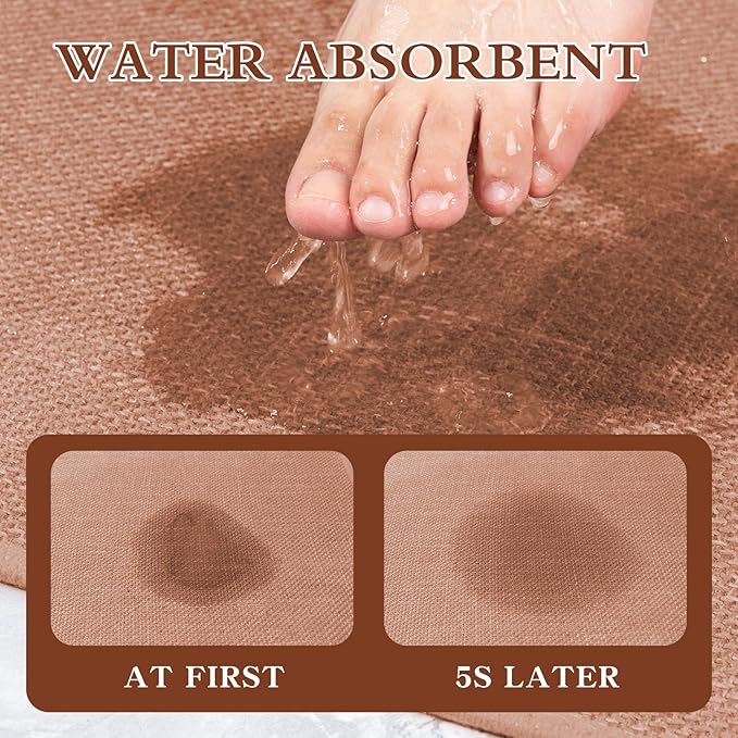 chakme Bathroom Rugs Mat 32x17, Ultra Thin Non Slip Bath Mat Quick Dry Absorbent Bath Mat for Bathroom Floor, (Dark Pink, 32"x17")