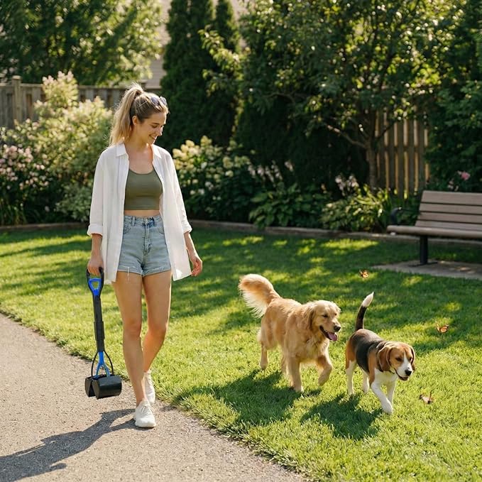 TIMINGILA Pooper Scooper 28" Long Handle Portable Pet Poop Scooper for Large and Small Dogs,High Strength Material and Durable Spring,Great for Lawns, Grass, Dirt, Gravel