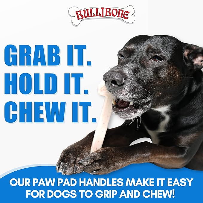 Bullibone Nylon Dog Chew Toy for Aggressive Chewers - Dental Hygiene Bone with Beef Flavor, Durable Tough Chew Toys for Extra Large Dogs, Indestructible Dog Bone - Single