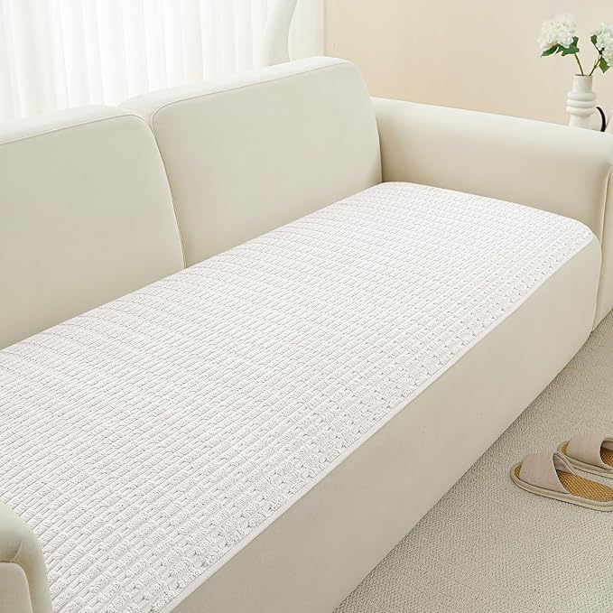 Foxdecor Couch Cover Sofa Covers Washable, Dog Bed Cover Couch Covers for 3 Cushion Couch Sofa Pet Friendly, Dog Couch Cover Furniture Covers for Pets. (White 32x53 inch)