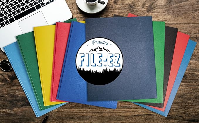 FILE-EZ Two-Pocket Folders, Orange, 25-Pack, Textured Paper, Letter Size (EZ-32565)