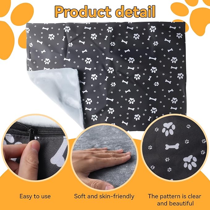 Klmnop Washable Dog Crate Pan Cover, Reversible Cool Side & Warm Side Dog Bed Liner for Pet Crate Pan 49 x 30 Inch, Cover Only(Grey)