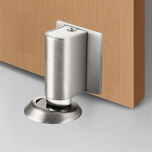 Door Stopper for Bottom of Door, Invisible Magnetic Door Stop No Drill, 2026 New Heavy Duty Door Holder to Keep Doors Open, Rust-Proof Floor or Wall Mount Door Wedge Stopper (Brushed Nickel)