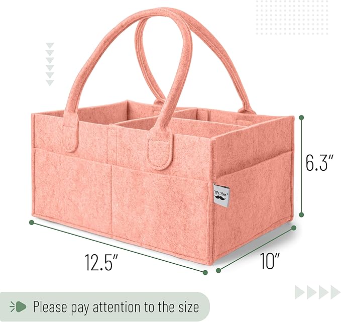 Mr. Pen- Baby Diaper Caddy Organizer, Coral, Nursery Storage Bin and Car Organizer for Diapers and Baby Wipes