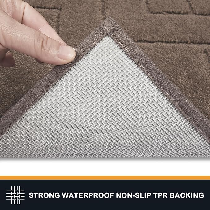 PURRUGS Dirt Trapping Door Mat 24" x 35.5", Non-Slip Machine Washable Entry Rug, Dog Doormat, Indoor Front Door Mat, Super Absorbent Entryway Rug for Muddy Shoes & Paws, Grayish Brown