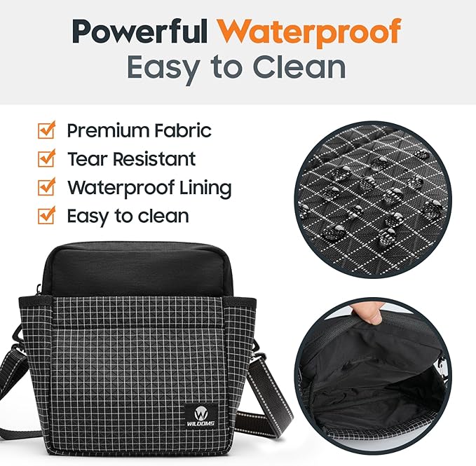 WILDOMS Dog Treat Pouch – Large Capacity with Magnetic Closure, Dog Walking Fanny Pack Built-in Poop Bag Dispenser, Clicker & Collapsible Bowl for Training & Walking - Black