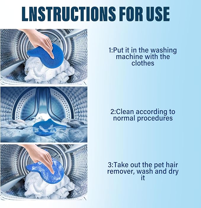 Pet Hair Remover for Laundry, Reusable Dog & Cat Hair Remover Tool, Effectively Removes Pet Hair, Lint and Dander from Bedding and Clothing, Suitable for Washing Machines, Dryers 8PCS