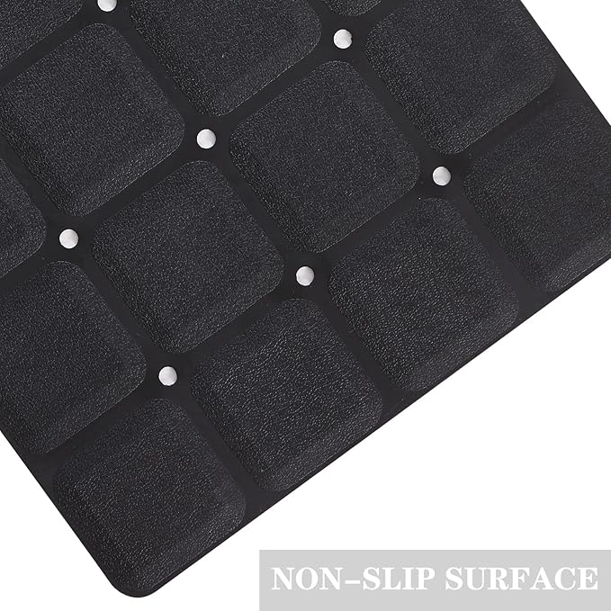 Foldable Non Slip Silicon Bath Mat Bathtub mat Shower mats no Suction Cups for Textured Tub and Reglazed Tub(Foldable - Black, 28-inch x 14-inch)