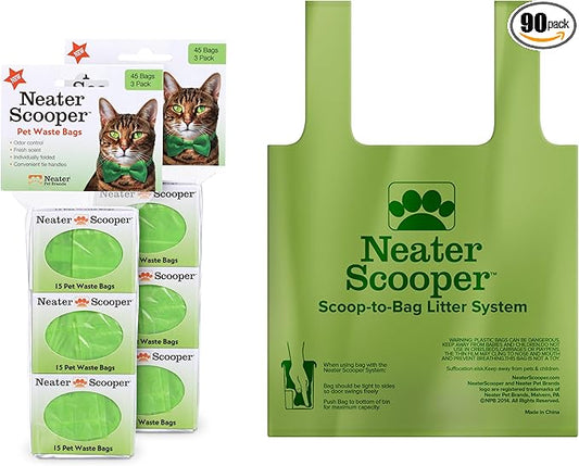 Neater Pets Neater Scooper Standard Size Refill Bags for Standard Neater Scooper Litter Scoop with Bags (6 Boxes, 90 Count)