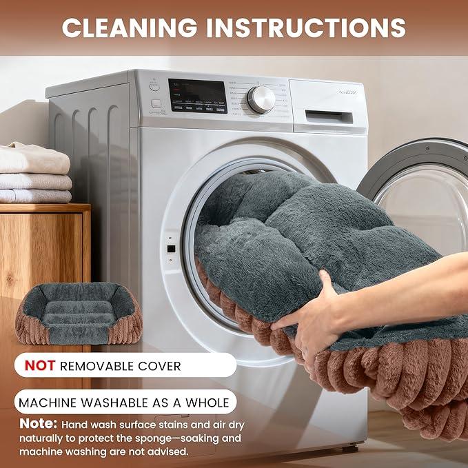 Dog Beds for Extra Large Dogs 43x35 Inch, Comfort-Sided Orthopedic XXL Dog Bed Couch with Breathable Shredded Memory Foam, Faux Rabbit Fur Pet Bed, Non-Detachable, Non-Slip, Machine Washable