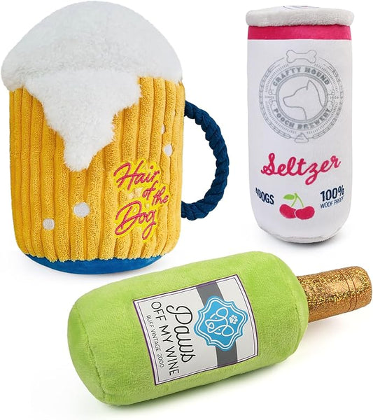 Prime Pets Dog Toys for Large Dogs, 3 Pack, Plush Squeaky Dog Toy, Pet Toy for Small Medium Large Dogs, Stuffed Puppy Chew Toys