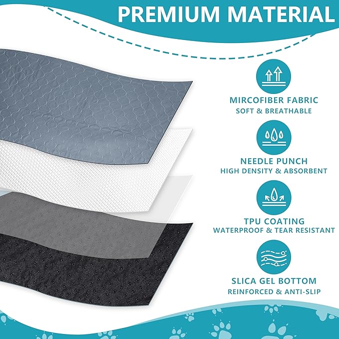Washable Guinea Pig Cage Liner, 24 x 47 (3 Pack), Waterproof Reusable & Anti Slip Guinea Pig Bedding Fast and Super Absorbent Pee Pad for Small Animals, for Midwest Cage Area