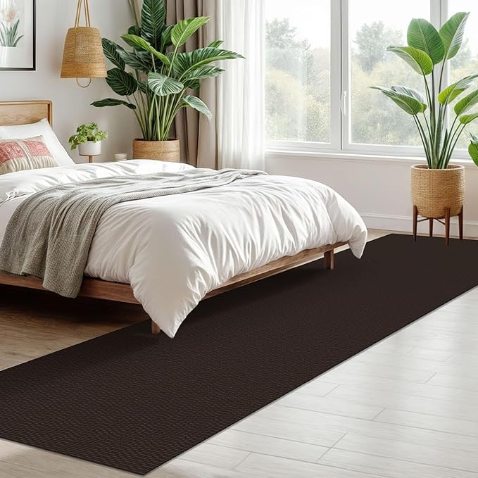 KOZYFLY Washable Runner Rug 2x10 ft Hallway Kitchen Runner Rugs with Rubber Backing Bobo Entryway Runner Indoor, Long Carpet Runners for Hall Kitchen Entryway, Dark Coffee/Brown