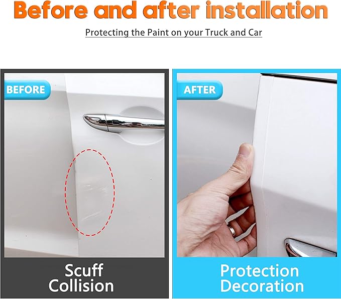 Universal Car Door’s Collision-Proof Strips Car Door Edge Guards Anti-Collision Adhesive Strip Invisible Transparent Bumper, Scratch-Resistant Body, Protect Car Door, Rear Bumper(33Ft x 2.8In)