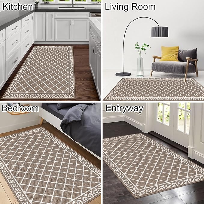 HEBE Indoor Door Mat 36”x59” Non Slip Front Door Welcome Mats Washable Shoe Mats Dirt Trapper for Entryway Low Profile Kitchen Carpet for Entrance Hallways Entrance Mat for Dogs