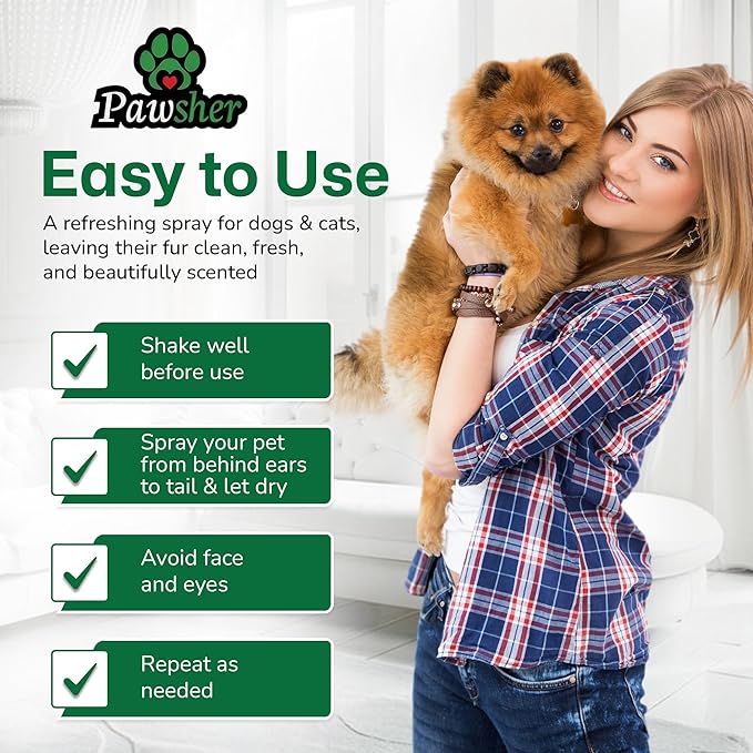 Dog Perfume Spray Long Lasting, Refreshing & Calming Lavender Scent for in Between Baths, Odor Eliminating for Dogs & Cats, Dog Cologne & Deodorizer Perfume, 8.45 oz