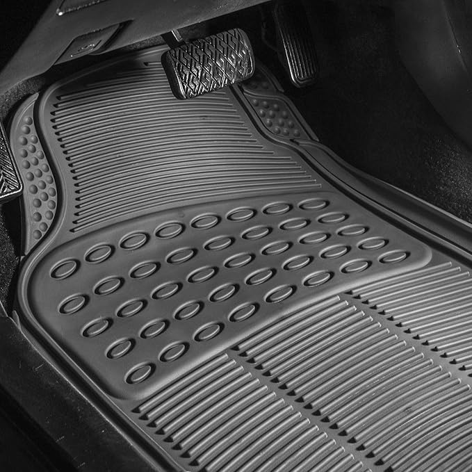 FH Group Automotive Floor Mats Climaproof for All Weather Protection Universal Fit Trimmable Heavy Duty fits Most Cars, SUVs, and Trucks, 2pc Front Set Solid Gray