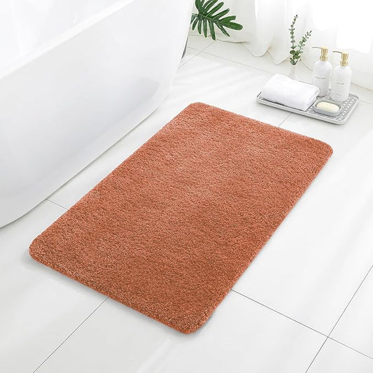 Rust Bathroom Rugs 24"x40" – Large Plush Microfiber Bath Mat, Soft Non Slip Floor Mat, Absorbent and Washable Rug – Perfect for Bathroom or Bedroom Use