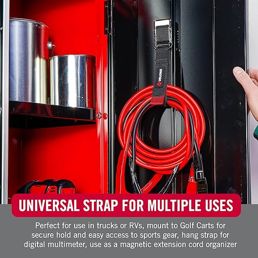 VELCRO Brand Heavy Duty Magnetic Storage Strap, Magnetic Hooks with Straps, Holds 15lbs, These Small Gifts for Men Simplify Storage on Any Metal Surface and Organize Tools and Cords Instantly