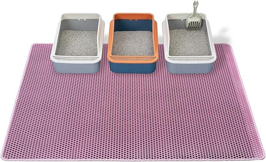 Cat Litter Box Mat-Super Large 47''x36'' Litter Trapping Mat for Cat-XXL Litterbox Matt for Floor-2 Layer Catcher Rug for Pet kitty Litterbox-Waterproof Urine Proof,Non-Slip