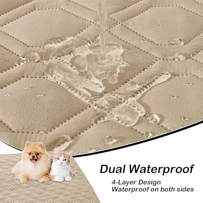 hyha Waterproof Dog Bed Blanket, Soft Pet Blankets, Waterproof Couch Cover for Dogs, Reversible Sofa Covers Washable for Furniture (40x80 Inch, Taupe/Taupe)