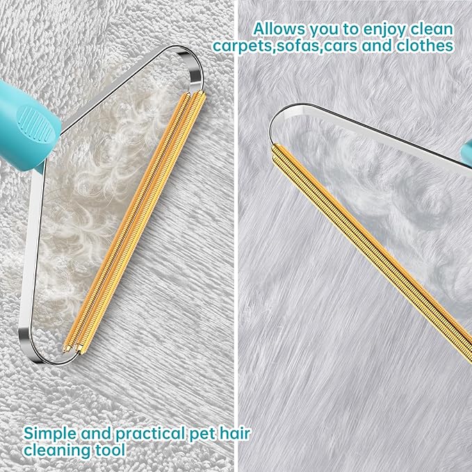 Pet Hair Remover,Deep Cleaning Dog Cat Hair Remover,Pet Hair Removal Tool,Fur Removal Tool,Portable Carpet Scraper Rake,Carpet Rake for Carpet,Car Mat,Couch,Pet Bed,Furniture,Rug(2Pcs)