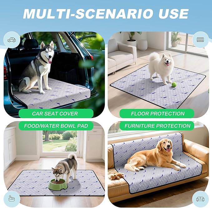 Washable Pee Pads for Dogs, 2 Pack Puppy Pads, Super Absorbent & Leakproof with Anti-Slip Bottom for Dog Training, Crates, Car, Pet Pee Pads, and Furniture Protection,18"x24"