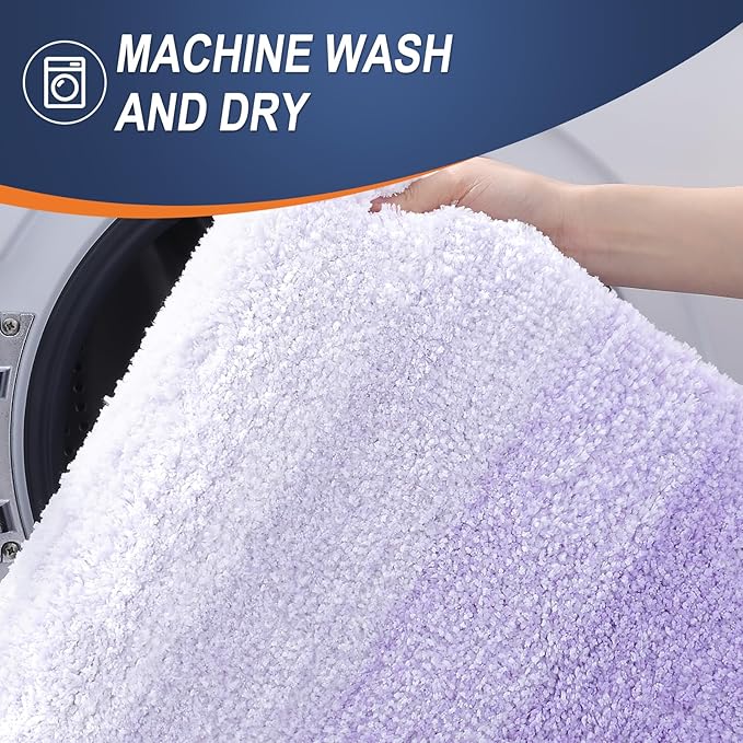 OLANLY Bathroom Rugs Mat 70x24, Extra Soft Absorbent Microfiber Bath Rug, Rubber Backing, Quick Dry, Machine Washable Bath Mats for Bathroom Floor, Tub and Shower, Home Decor Accessories, Light Purple