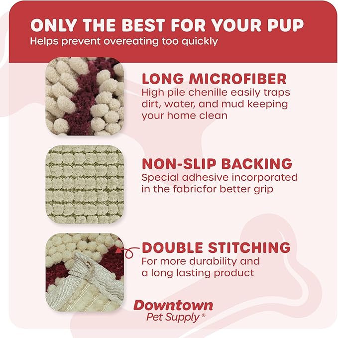 My Doggy Place Microfiber Dog Mat for Muddy Paws, 60" x 36" Oatmeal with Paw Print - Non-Slip, Absorbent and Quick-Drying Dog Paw Cleaning Mat, Washer and Dryer Safe - X-Large/Runner