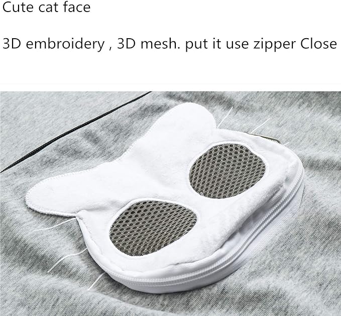 BOMBAXCEIBA Pet Pouch Hoodie Small Pet Carrier,Dog Cat Pouch Hoodie Sweatshirt Kangaroo Pocket Holder, With Ears Women's Fit