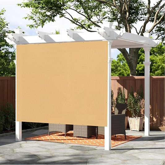 SUNNY GUARD Shade Cloth 5'x6'FT Sun Shade Screen Fabric HC-076 Shade Cover Tarp with Grommets for Pergola Backyard Garden,Sand