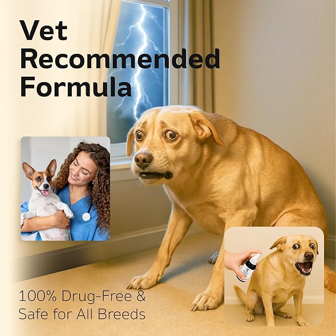 Warren London Calming Aromatherapy Spray for Dogs – 2.5 oz Essential-Oil Blend (Lavender, Vetiver, Clary Sage & Sweet Orange) | Fast-Acting Anxiety Relief for Fireworks, Storms, Grooming | Made in USA