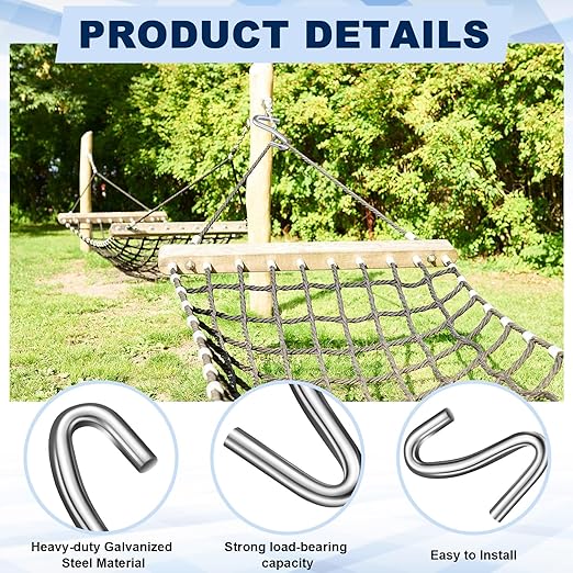 Moxweyeni 20 Pack Heavy Duty S Hooks 3.2 Inch Galvanized Steel Offset Hanging Hook S Shaped Utility Use for Industrial Hanging Hammock Stand Swing Plants, Max 450 Lbs