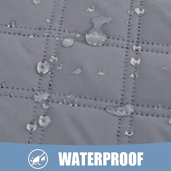 Smiry Waterproof Dog Bed Cover Pet Blanket, Soft Washable Dog Blanket for Furniture Bed Couch Sofa Reversible, Checkered (68"x82", Grey/Dark Grey)